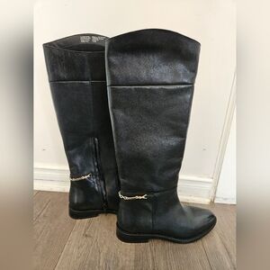 Bronx FE-LISE Black Leather Riding High Boots - Size 7.5